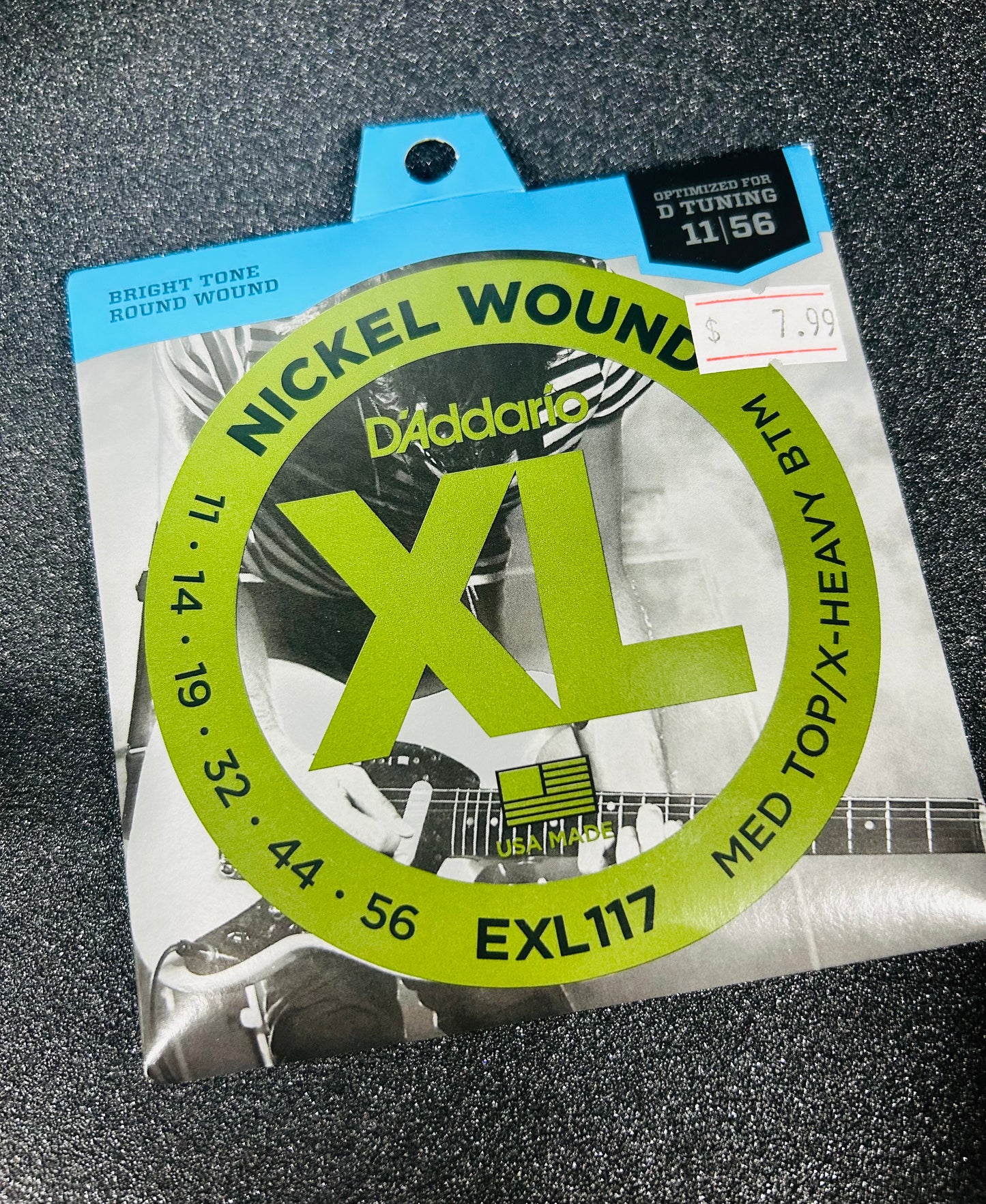 D'Addario XL Nickel, EXL117, Medium Top/Extra Heavy Bottom Gauge 11-56