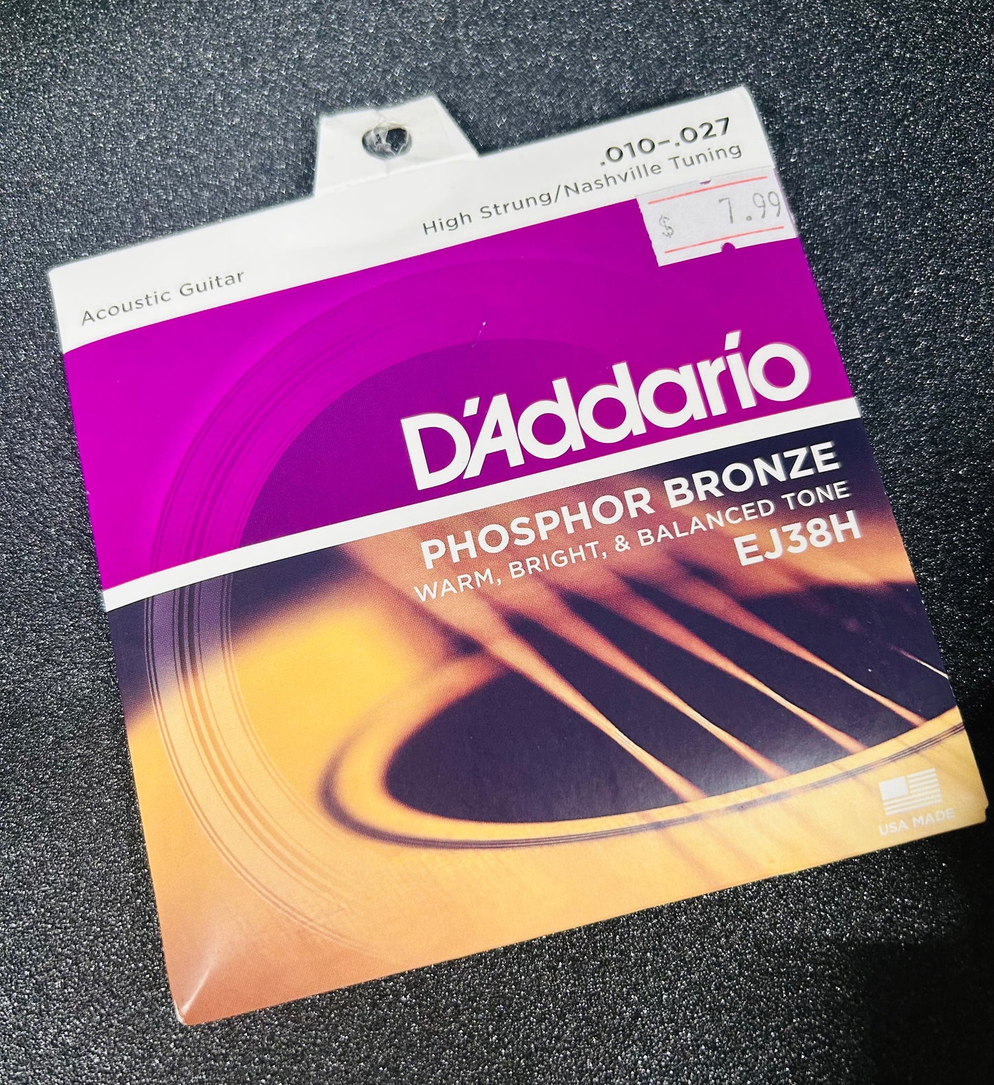 D'Addario Phosphor Bronze Acoustic Guitar Strings - EJ38H - 10-27 High Strung/Nashville Tuning