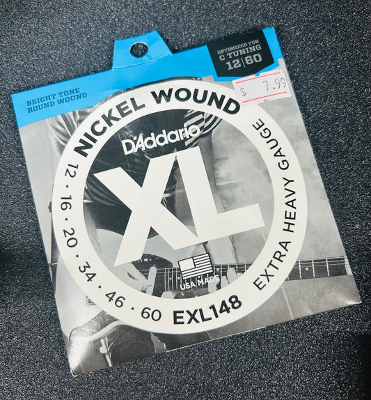 D'Addario Guitar Strings - XL Nickel Electric Guitar Strings - EXL148 - 12-60 Extra Heavy